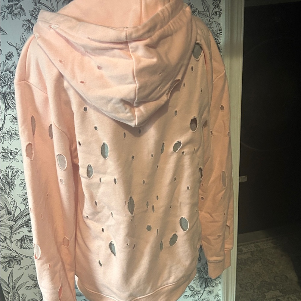 Givenchy Pink Distressed Logo Pullover Hoodie - image 4
